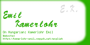 emil kamerlohr business card